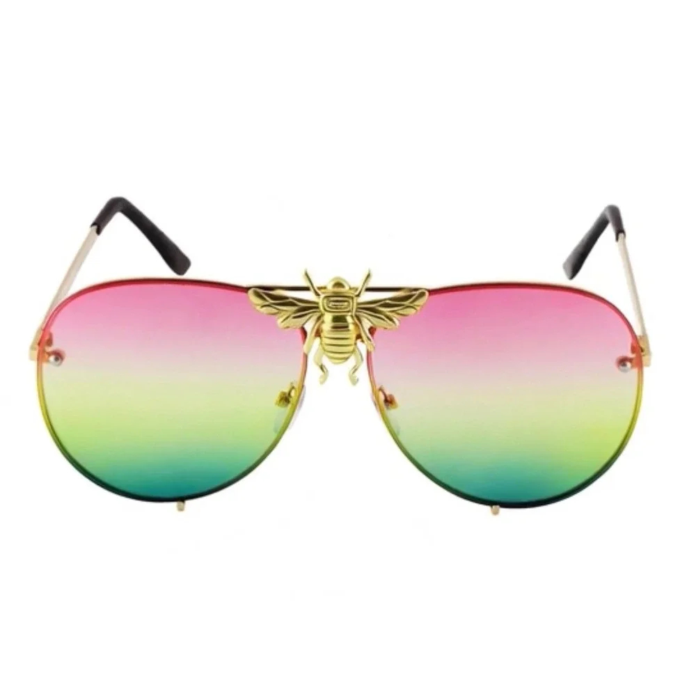 Rainbow‎ Gradient Oversized  Women Sunglasses Boho Summer Colorful Shades Trendy